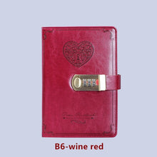 Load image into Gallery viewer, diary B6 password book with lock retro notebook travel school Girls gift notebook Journal Business planner
