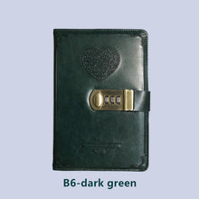 Load image into Gallery viewer, diary B6 password book with lock retro notebook travel school Girls gift notebook Journal Business planner