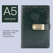 Load image into Gallery viewer, diary B6 password book with lock retro notebook travel school Girls gift notebook Journal Business planner