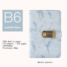 Load image into Gallery viewer, diary B6 password book with lock retro notebook travel school Girls gift notebook Journal Business planner