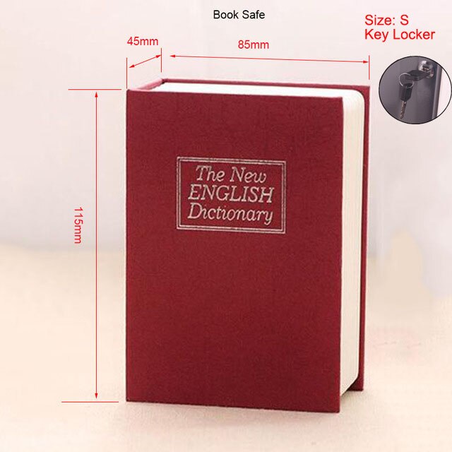 S Dictionary Book Safe Security Key Locker Money Hidden Secret Safe Key Safe Box Cash Money Storage Jewelry Lock Box Piggy Bank