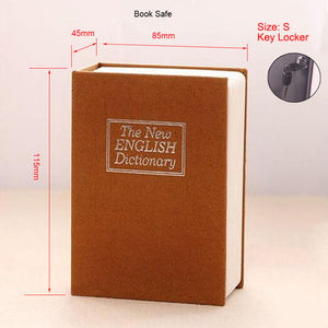 S Dictionary Book Safe Security Key Locker Money Hidden Secret Safe Key Safe Box Cash Money Storage Jewelry Lock Box Piggy Bank